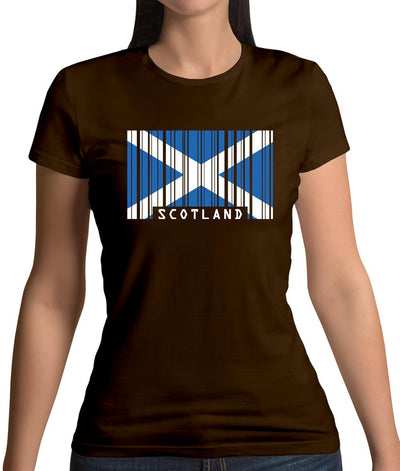 Scotland Barcode Style Flag Womens T-Shirt