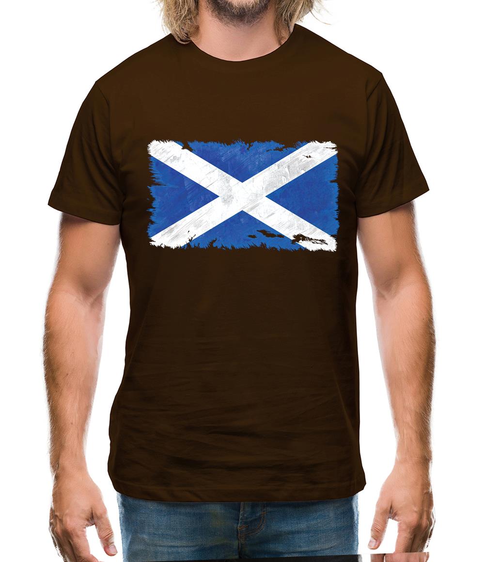 Scotland Grunge Style Flag Mens T-Shirt