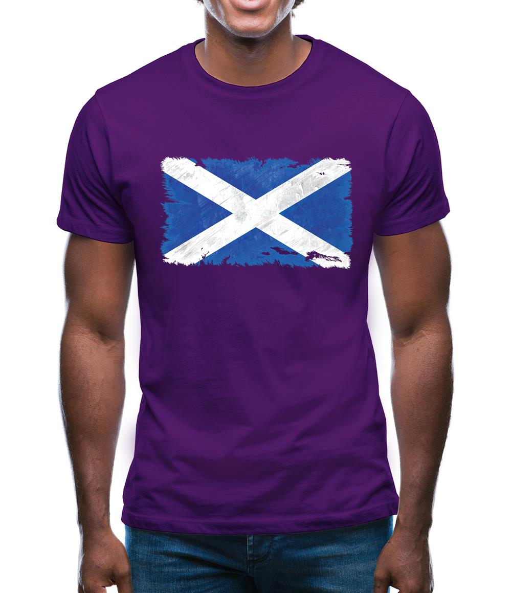 Scotland Grunge Style Flag Mens T-Shirt