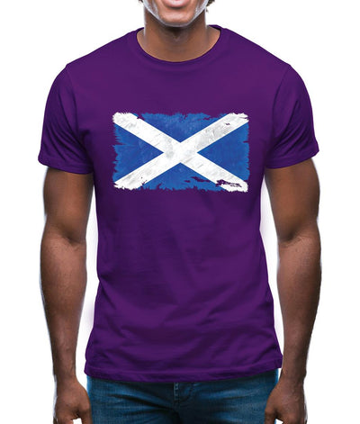 Scotland Grunge Style Flag Mens T-Shirt