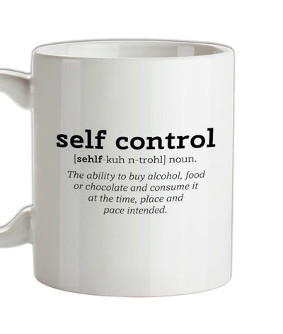 Self Control Definition Ceramic Mug