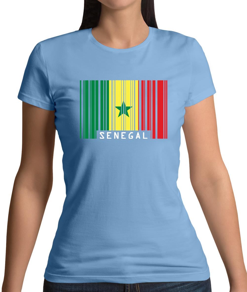 Senegal Barcode Style Flag Womens T-Shirt