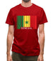 Senegal Barcode Style Flag Mens T-Shirt