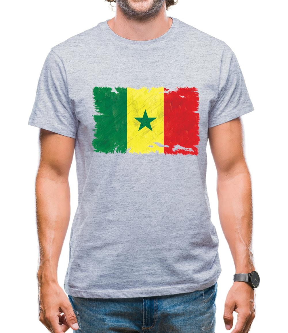 Senegal Grunge Style Flag Mens T-Shirt