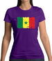Senegal Grunge Style Flag Womens T-Shirt