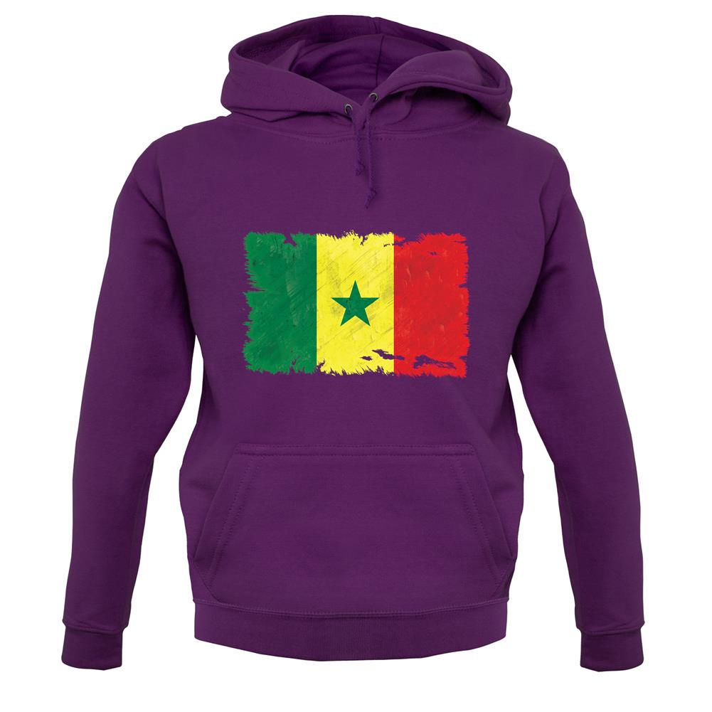 Senegal Grunge Style Flag unisex hoodie