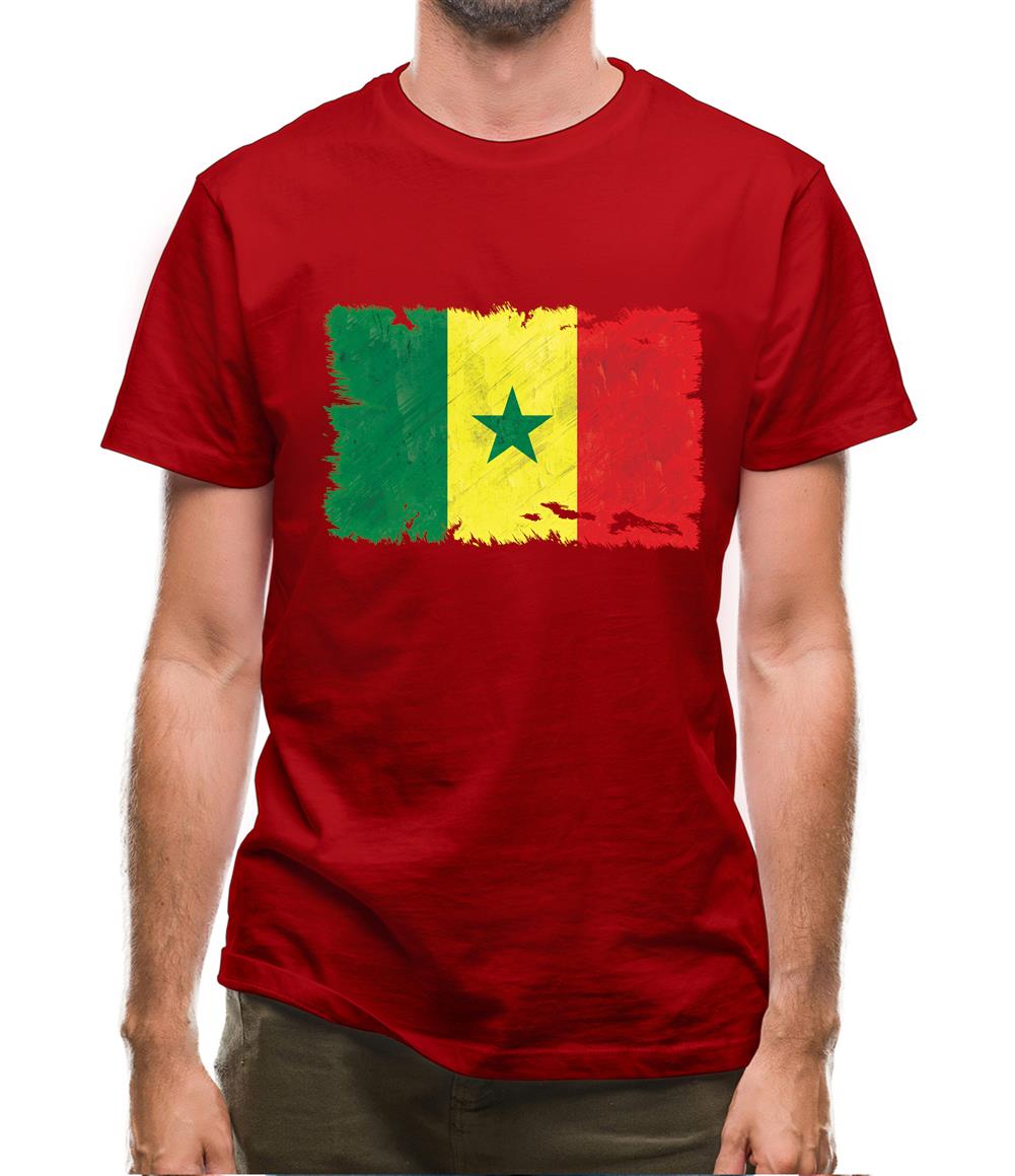 Senegal Grunge Style Flag Mens T-Shirt