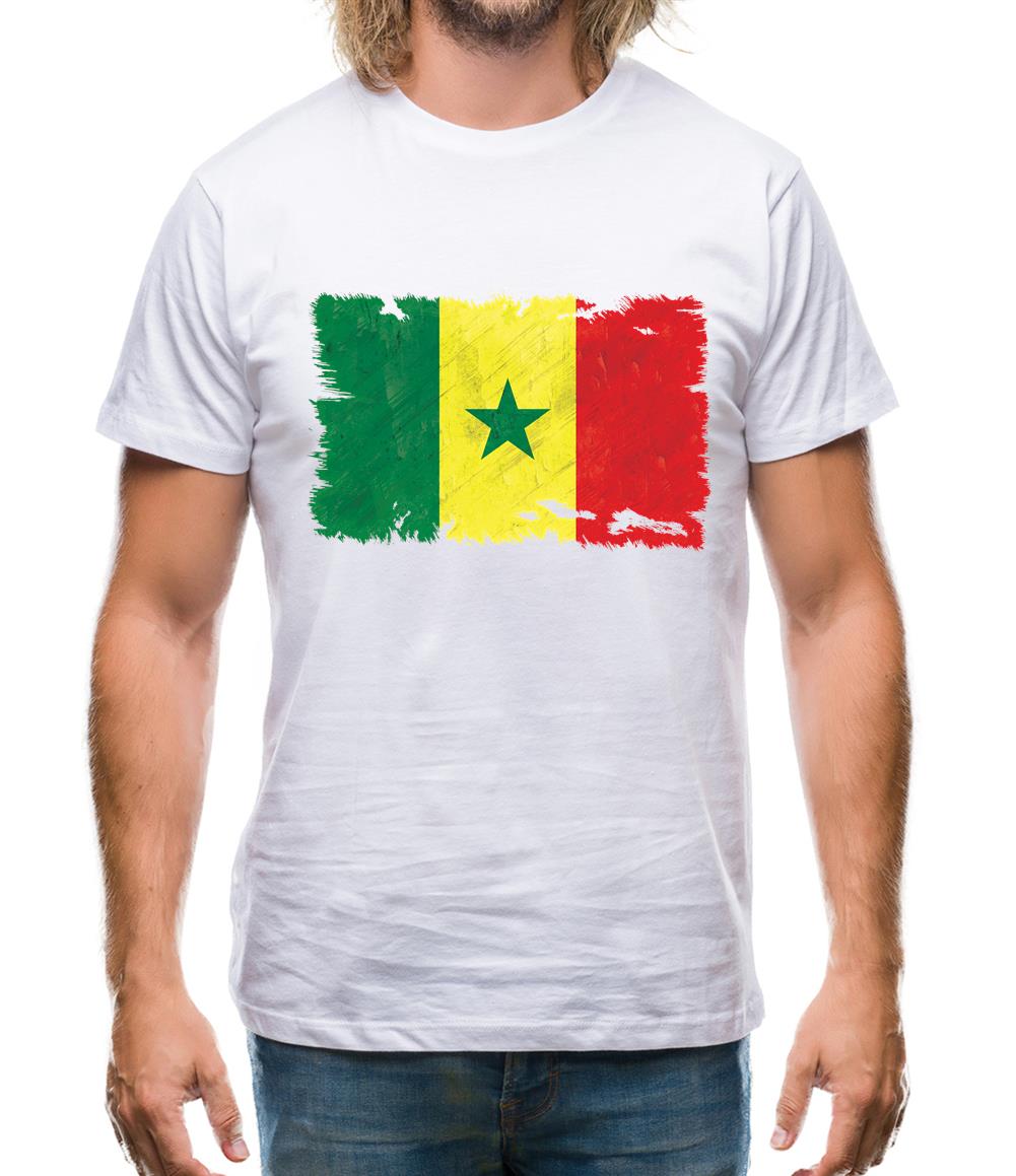 Senegal Grunge Style Flag Mens T-Shirt