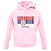 Serbia Barcode Style Flag unisex hoodie