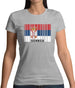 Serbia Barcode Style Flag Womens T-Shirt