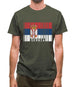 Serbia Barcode Style Flag Mens T-Shirt