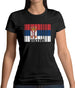 Serbia Barcode Style Flag Womens T-Shirt