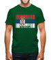Serbia Barcode Style Flag Mens T-Shirt