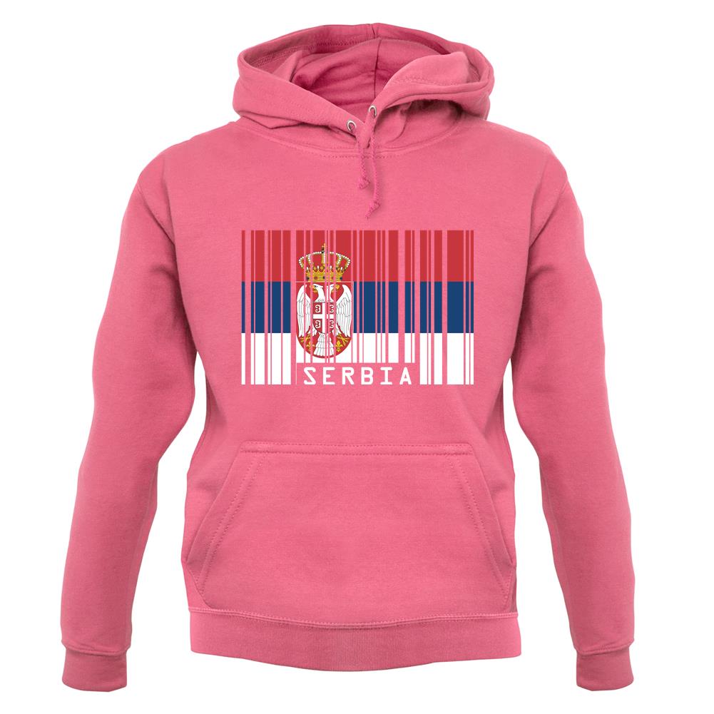 Serbia Barcode Style Flag unisex hoodie
