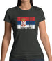 Serbia Barcode Style Flag Womens T-Shirt