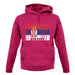 Serbia Barcode Style Flag unisex hoodie