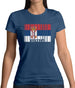 Serbia Barcode Style Flag Womens T-Shirt