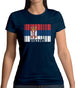 Serbia Barcode Style Flag Womens T-Shirt