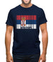 Serbia Barcode Style Flag Mens T-Shirt