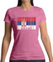 Serbia Barcode Style Flag Womens T-Shirt