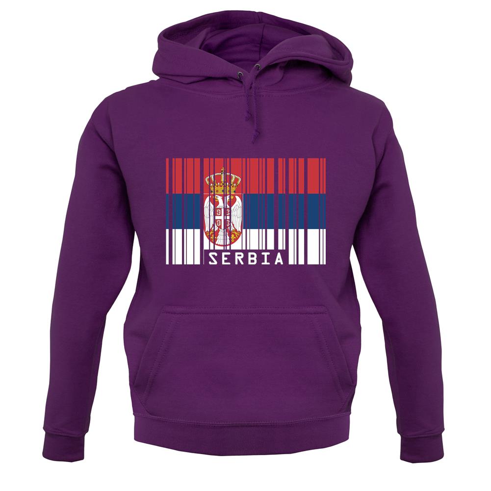 Serbia Barcode Style Flag unisex hoodie