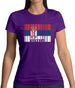 Serbia Barcode Style Flag Womens T-Shirt