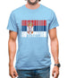 Serbia Barcode Style Flag Mens T-Shirt