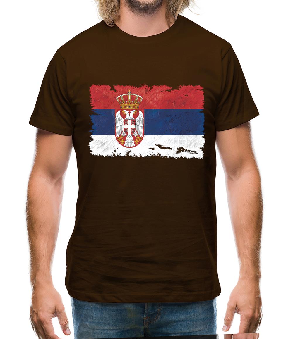 Serbia Grunge Style Flag Mens T-Shirt
