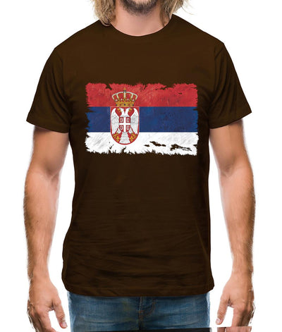 Serbia Grunge Style Flag Mens T-Shirt
