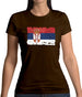 Serbia Grunge Style Flag Womens T-Shirt