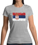 Serbia Grunge Style Flag Womens T-Shirt