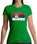 Serbia Grunge Style Flag Womens T-Shirt