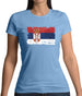 Serbia Grunge Style Flag Womens T-Shirt