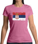 Serbia Grunge Style Flag Womens T-Shirt