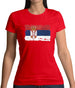 Serbia Grunge Style Flag Womens T-Shirt