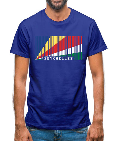 Seychelles Barcode Style Flag Mens T-Shirt