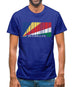 Seychelles Barcode Style Flag Mens T-Shirt