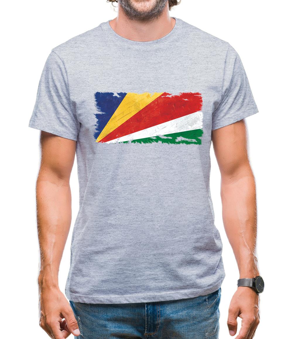 Seychelles Grunge Style Flag Mens T-Shirt