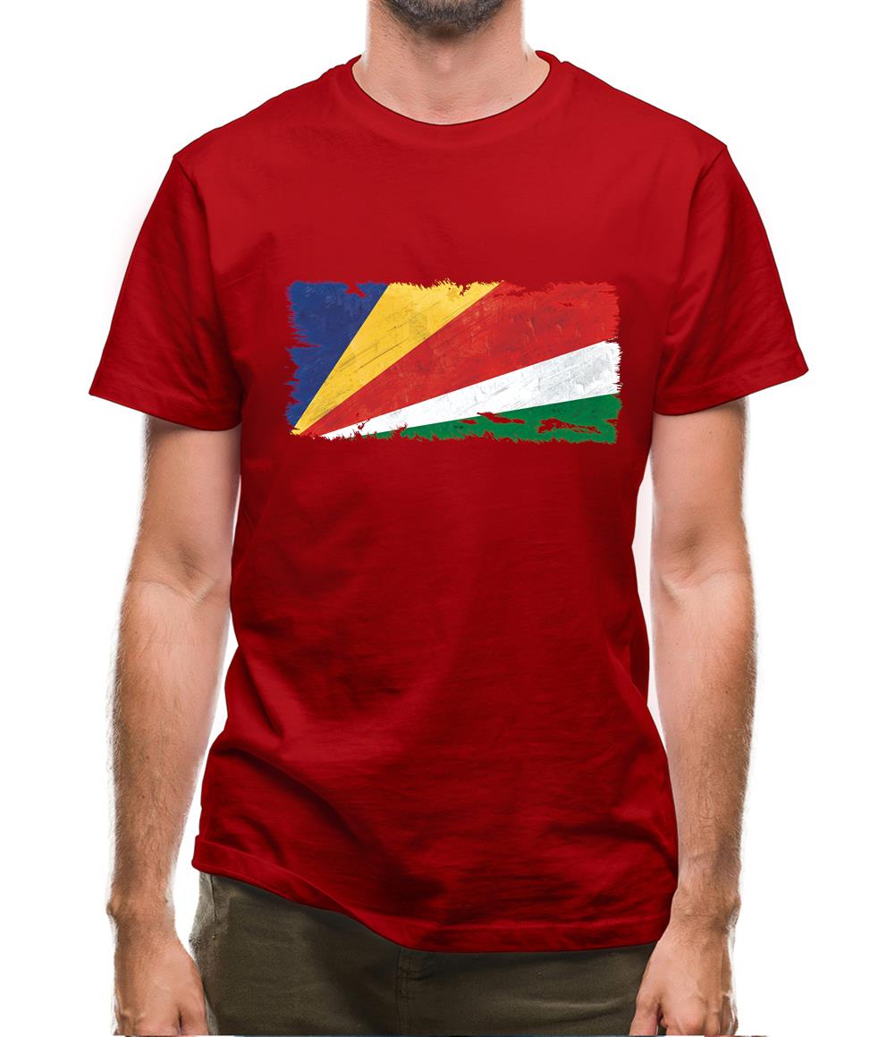 Seychelles Grunge Style Flag Mens T-Shirt