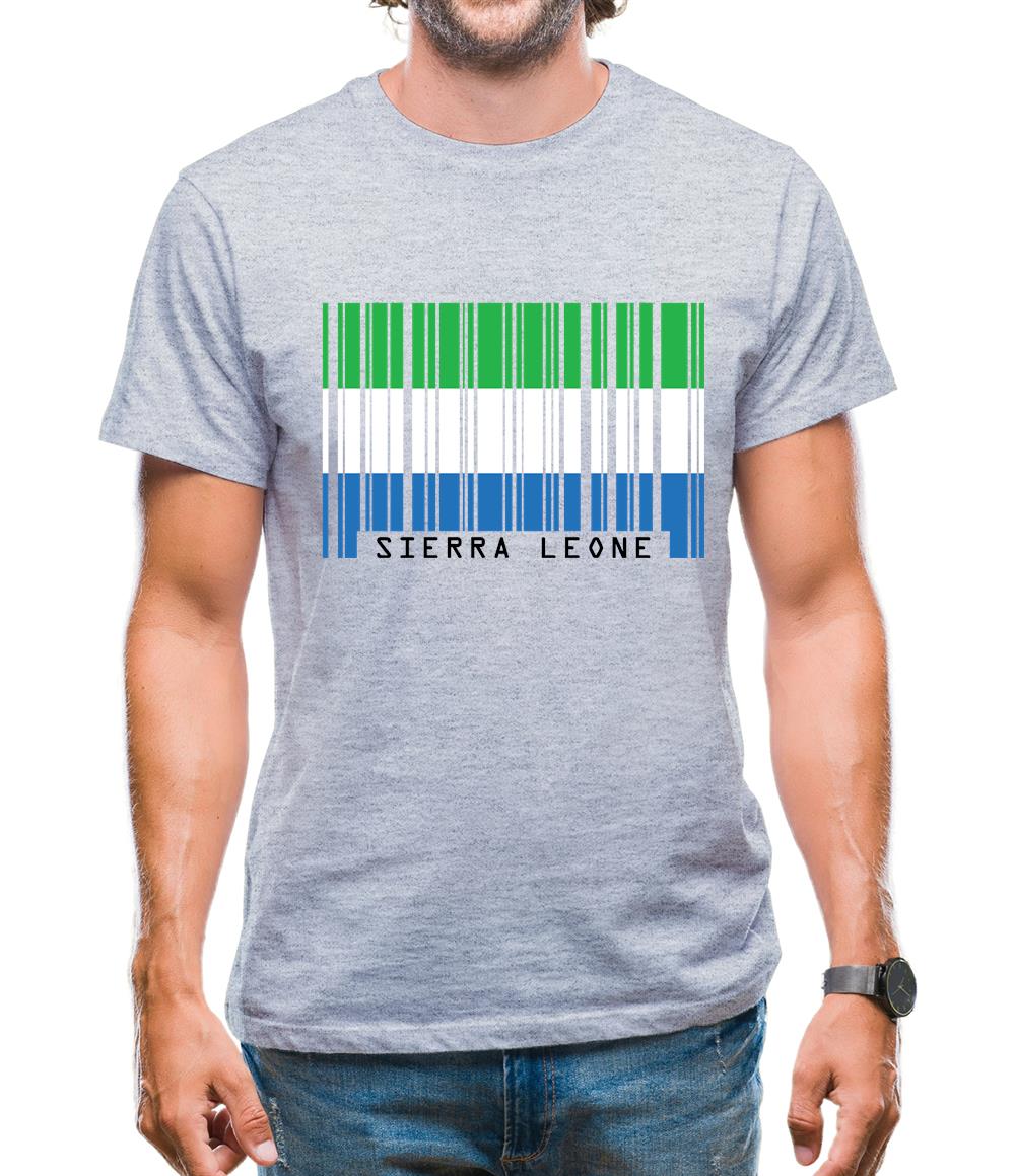 Sierra Leone  Barcode Style Flag Mens T-Shirt