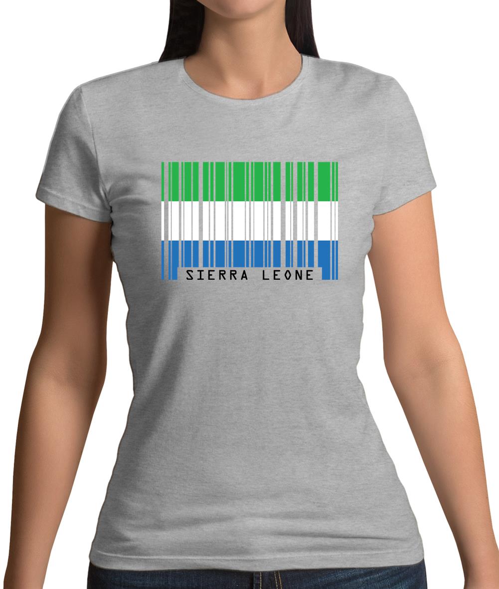 Sierra Leone  Barcode Style Flag Womens T-Shirt