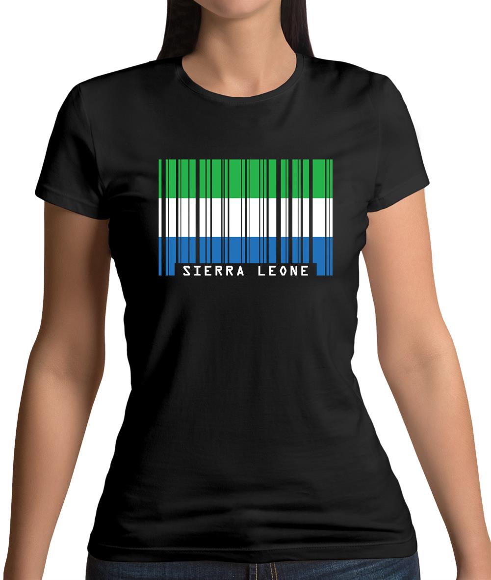 Sierra Leone  Barcode Style Flag Womens T-Shirt