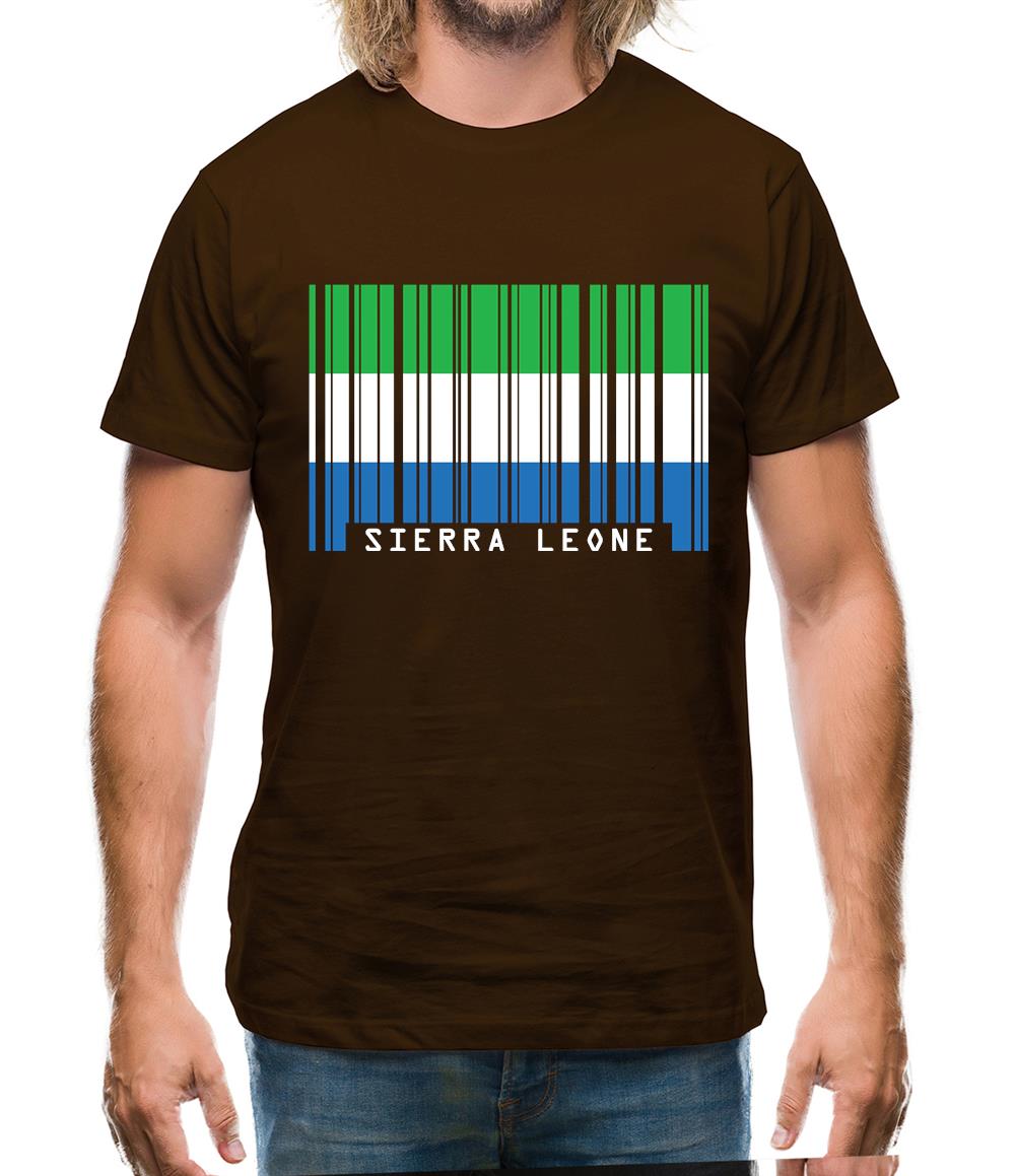 Sierra Leone  Barcode Style Flag Mens T-Shirt