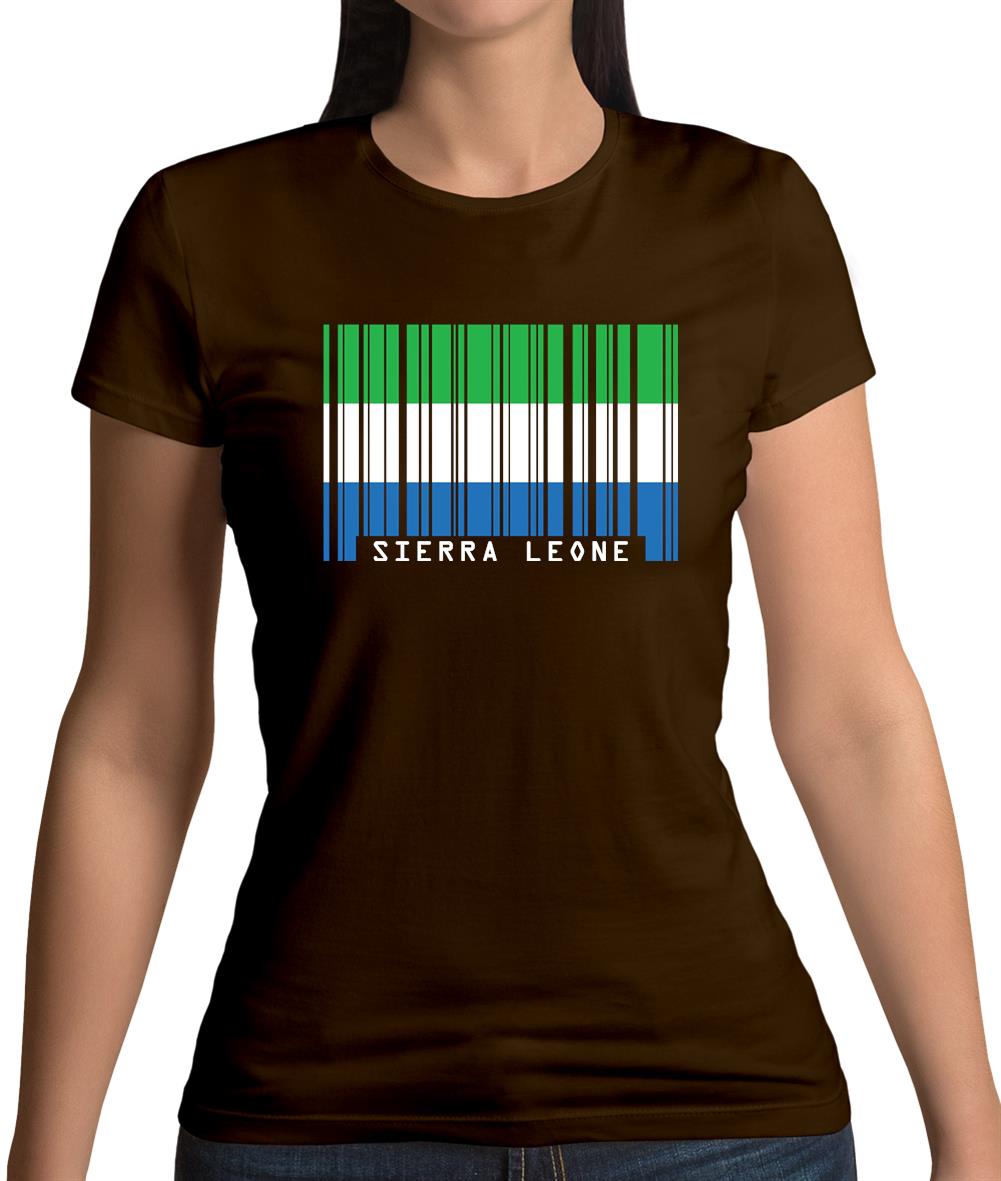Sierra Leone  Barcode Style Flag Womens T-Shirt