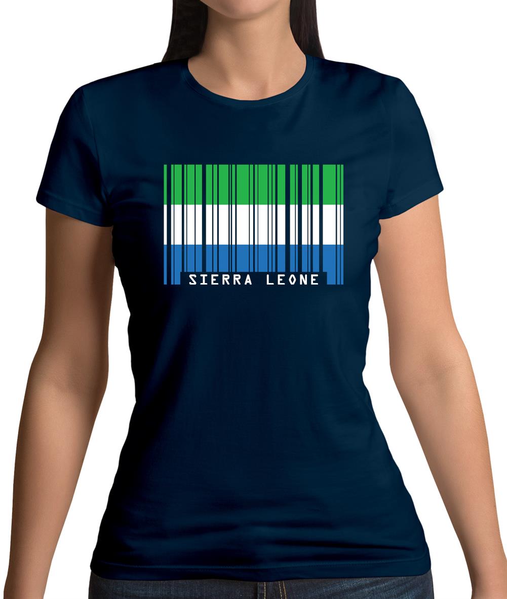 Sierra Leone  Barcode Style Flag Womens T-Shirt