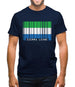 Sierra Leone  Barcode Style Flag Mens T-Shirt
