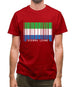 Sierra Leone  Barcode Style Flag Mens T-Shirt