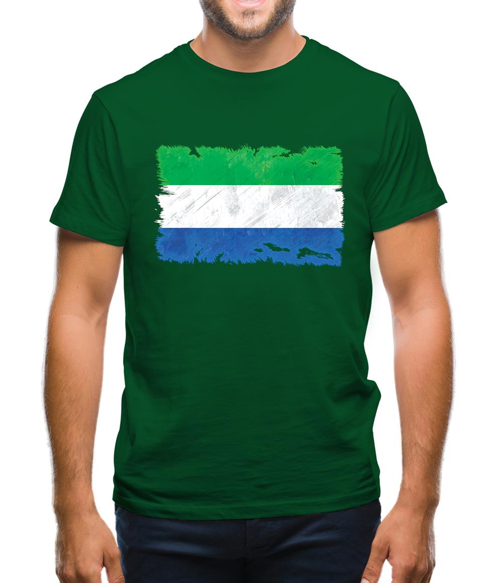 Sierra Leone Grunge Style Flag Mens T-Shirt