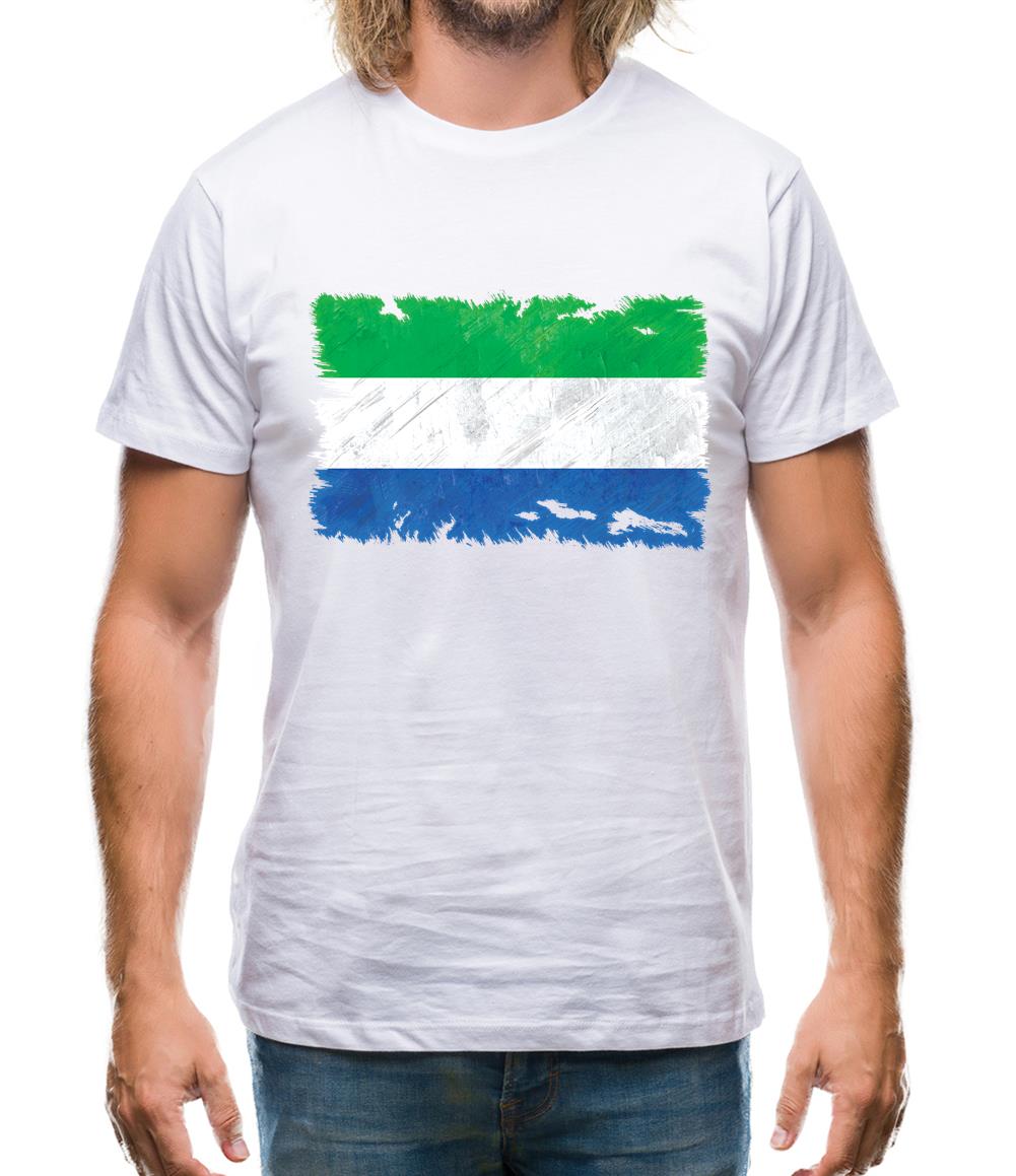 Sierra Leone Grunge Style Flag Mens T-Shirt