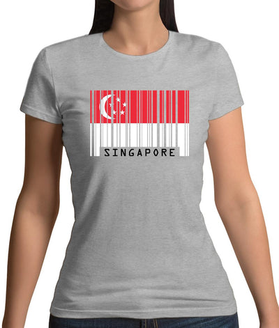 Singapore Barcode Style Flag Womens T-Shirt